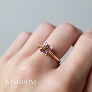 Princess-Cut Morganite Engagement Ring